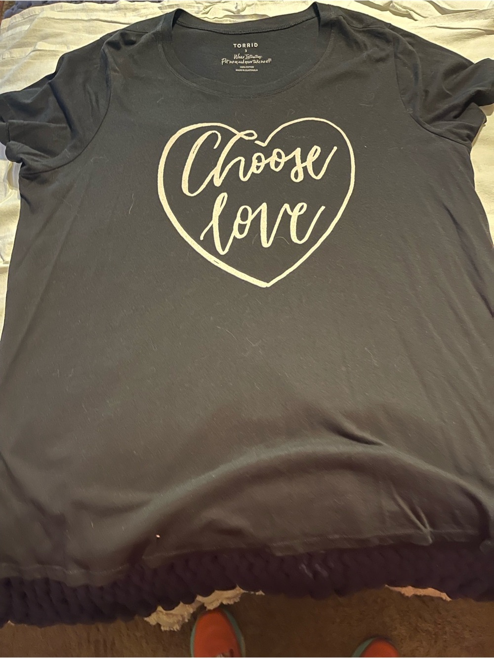 torrid Black Tee with White 'Choose Love' Heart Graphic